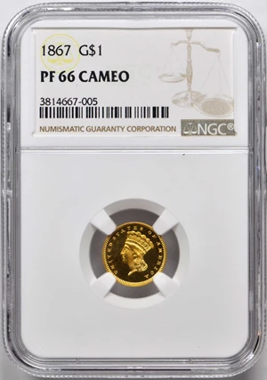 image for: 1867 Gold Dollar. Proof-66 Cameo (NGC).