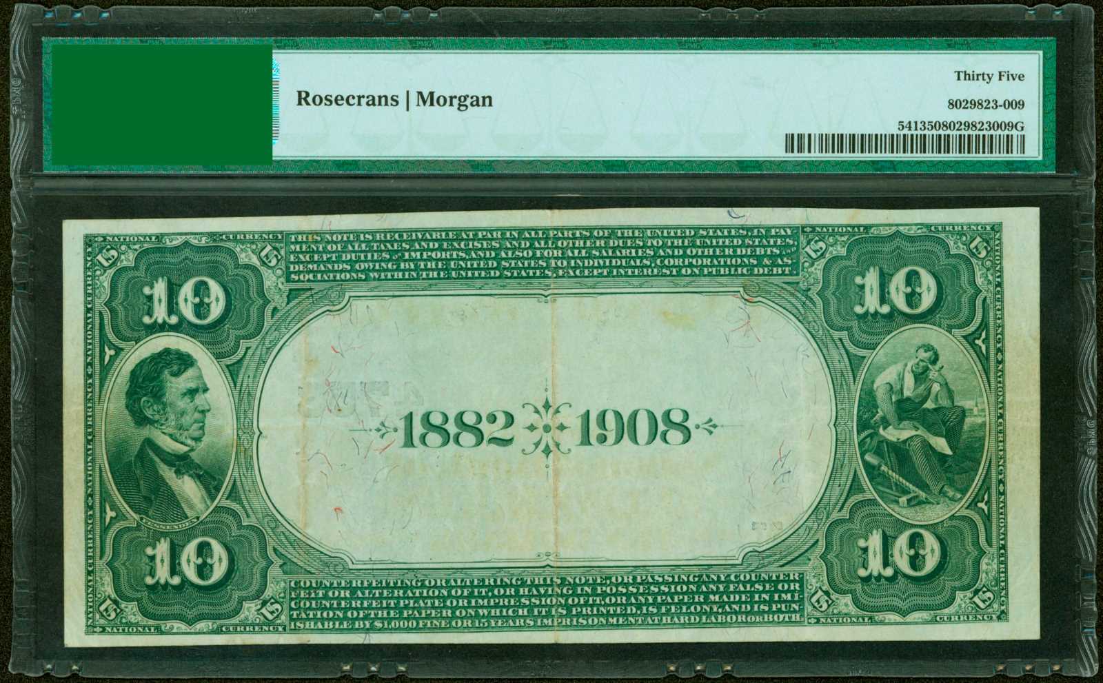 image for: Lowell, Massachusetts. $10  1882 Date Back. Fr. 541. The Traders NB. Charter #4753. PMG Choice Very Fine 35.