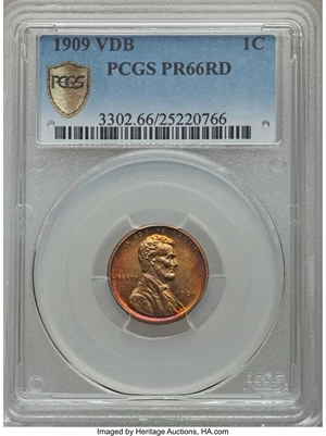 image for: 1909 1C VDB PR66 Red PCGS Secure....