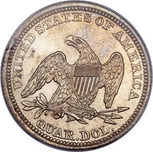 image for: 1850 25C PR62 PCGS. Briggs 3-C....