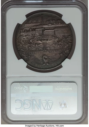 image for: 1902 Wells Fargo & Company Semicentennial MS63 NGC. HK-296. Silver, R.5. The original box accompanies the lot....
