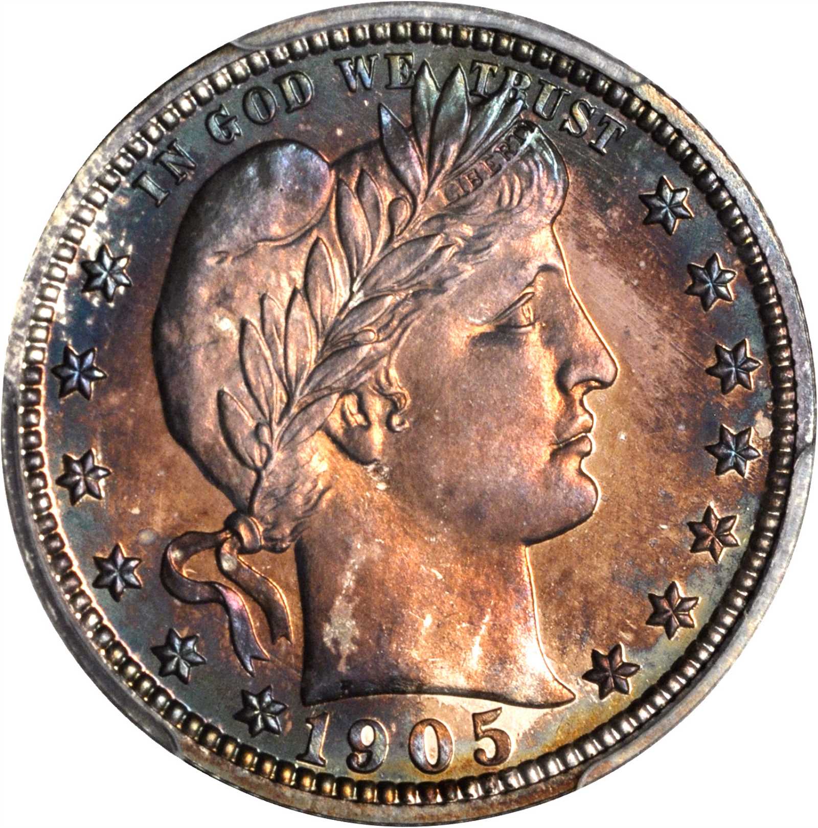 1905 Barber Quarter. Proof-68 (PCGS).