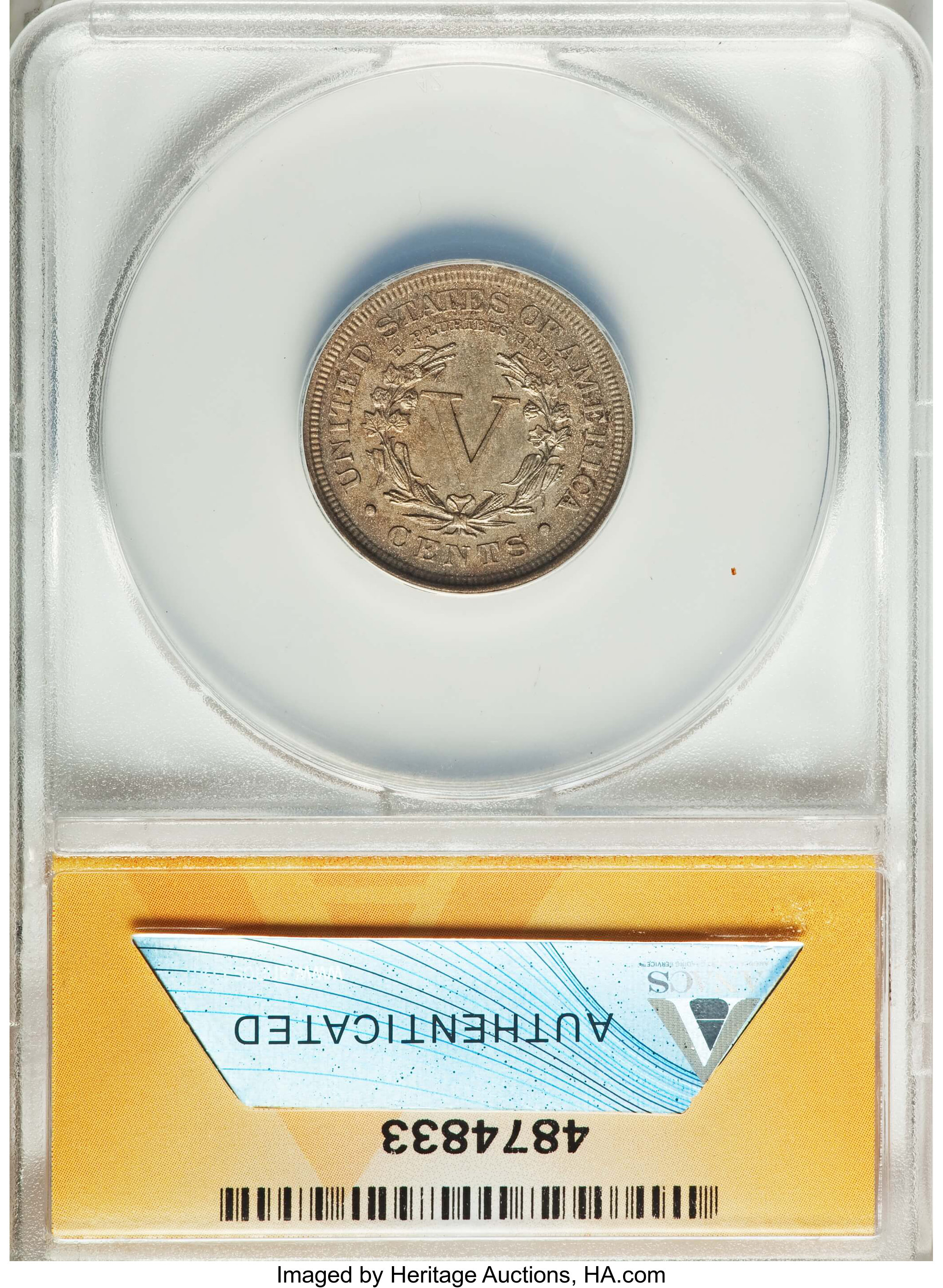 1893 5c AU53 CAC thumbnail 7