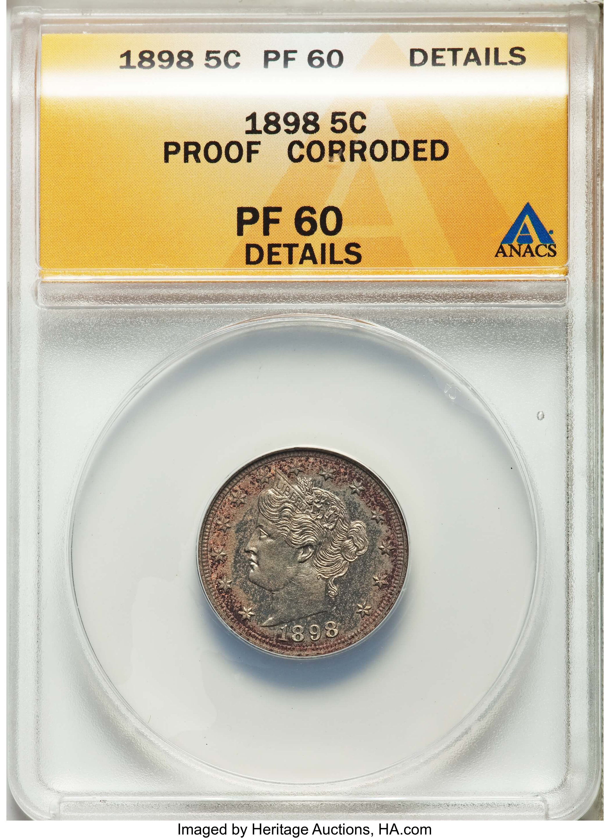 1893 5c AU53 CAC thumbnail 8