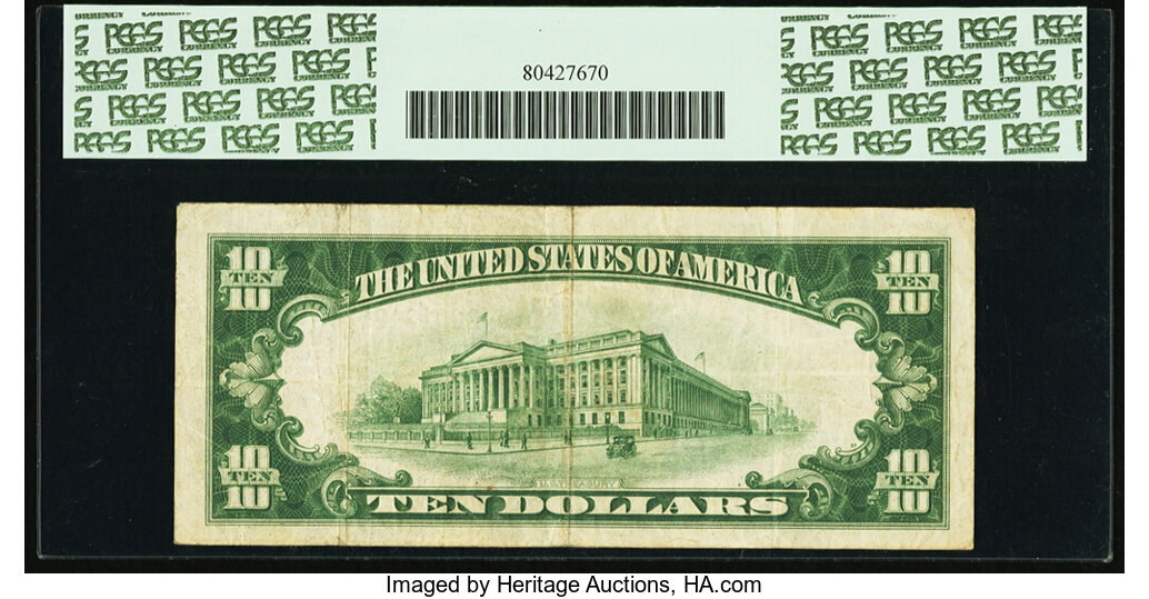 image for: Fr. 2000-G* $10 1928 Federal Reserve Star Note. PCGS Apparent Very Fine 25....