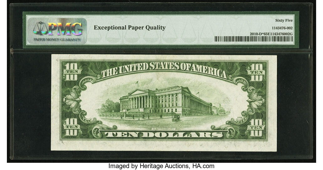 image for: Fr. 2010-D* $10 1950 Wide Federal Reserve Star Note. PMG Gem Uncirculated 65 EPQ....