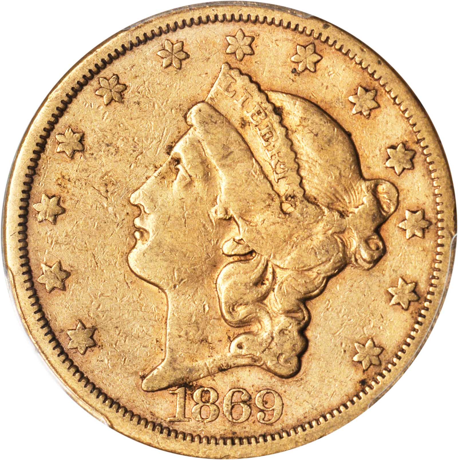 1869-S Liberty Double Eagle. VF-35 (PCGS).
