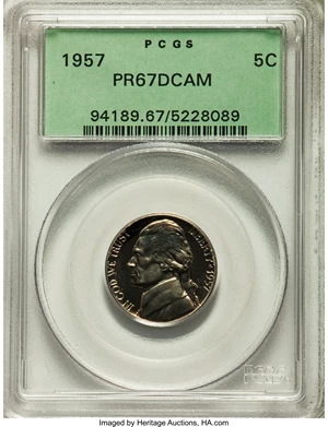 image for: 1957 5C PR67 Deep Cameo PCGS....