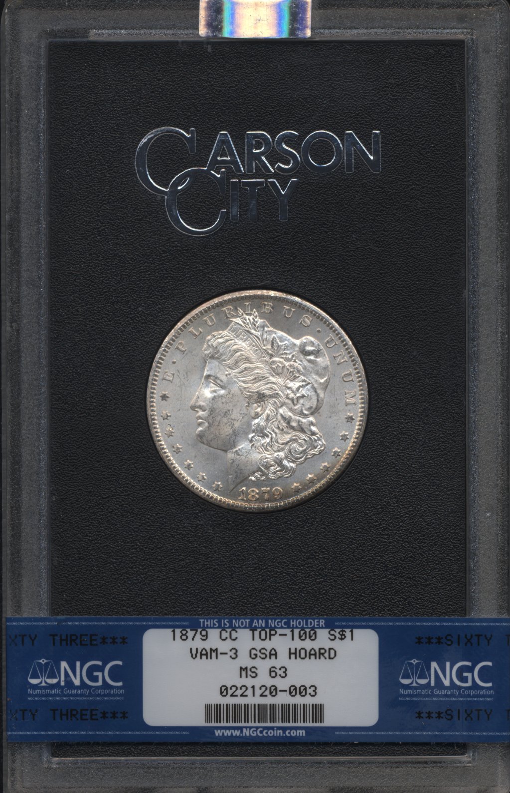 1879-CC $1  GSA Hoard, Hard package, Capped Die MS63 CAC thumbnail 21