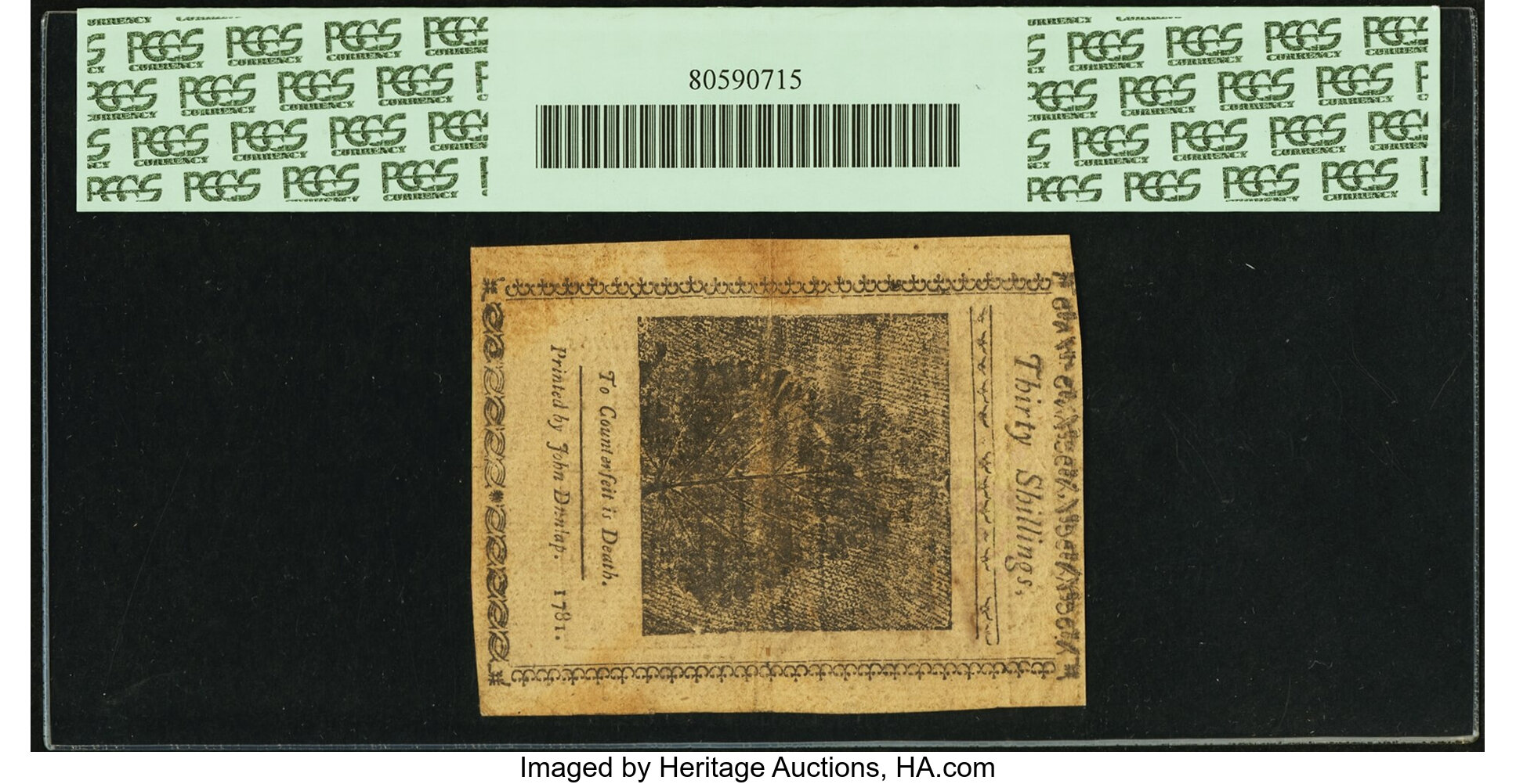 image for: Pennsylvania April 20, 1781 30s PCGS Very Fine 35....
