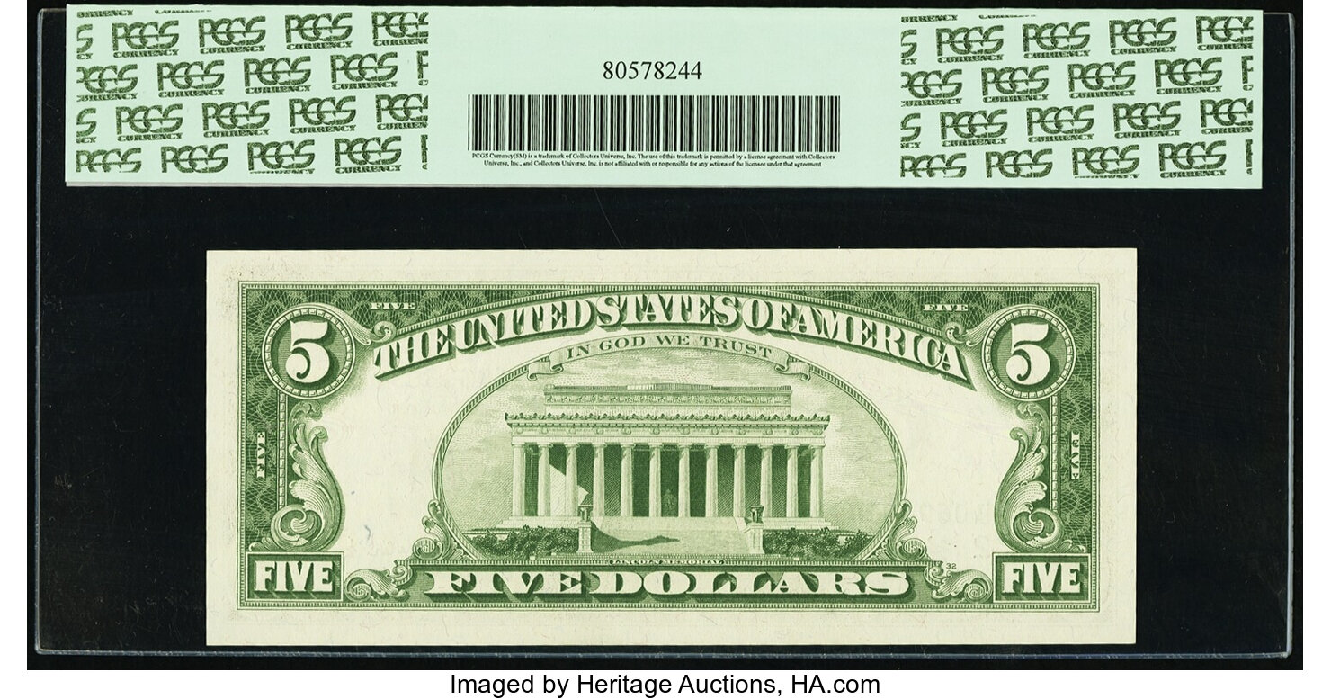 image for: Fr. 1968-B* $5 1963A Federal Reserve Star Note. PCGS Gem New 66PPQ....