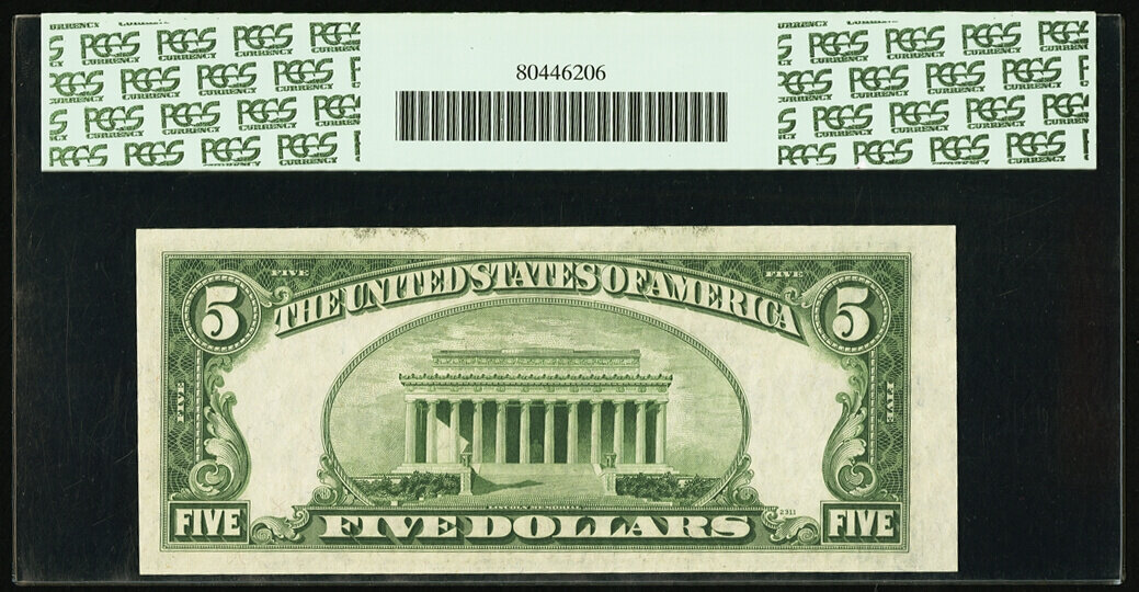 image for: Fr. 1964-G* $5 1950C Federal Reserve Star Note. PCGS New 62PPQ....