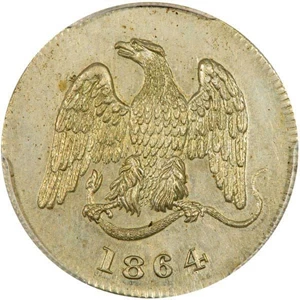 image for: 3C TOKEN 1864 FEUCHTWANGER PCGS MS63 CAC