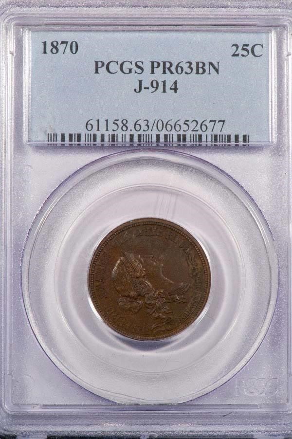 image for: 25C 1870 J-914 PCGS PR63BN