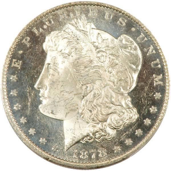 image for: $1 1878 7TF REVERSE OF 1879 PCGS MS64 DMPL