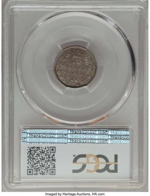 image for: Victoria "Narrow 0" 10 Cents 1870 AU53 PCGS