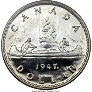 image for: George VI Specimen Dollar 1947-(Maple Leaf) SP66 PCGS