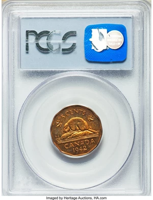 image for: George VI Tombac Specimen 5 Cents 1942 SP64 PCGS
