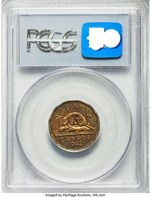 image for: George VI tombac 5 Cents 1942 SP63 PCGS