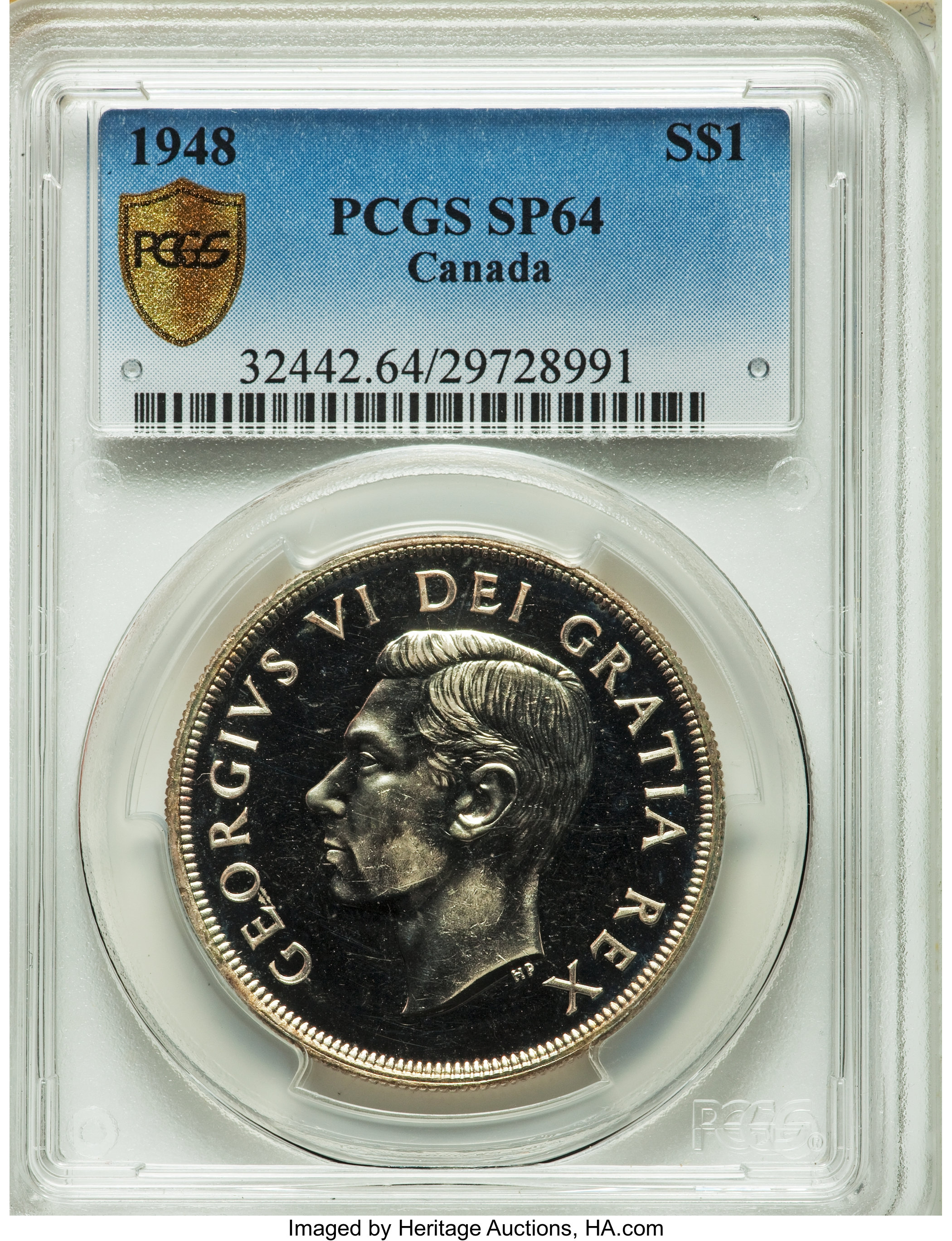 image for: George VI Specimen Dollar 1948 SP64 PCGS