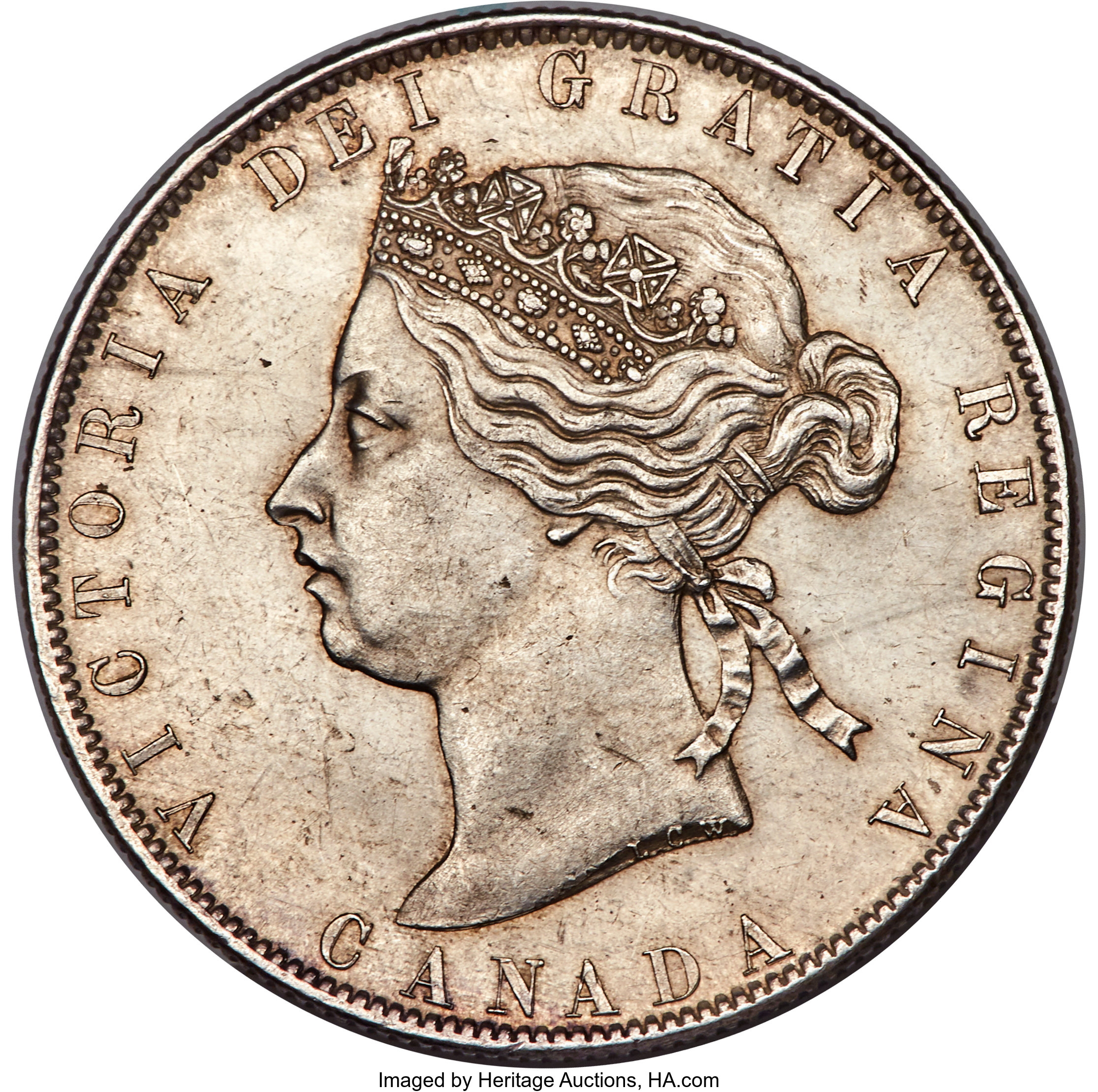 image for: Victoria "LCW" 50 Cents 1870 UNC Details (Cleaned) PCGS