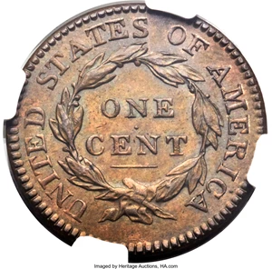 image for: 1816 1C N-2, R.1, MS64+ Red and Brown NGC. CAC....