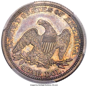 image for: 1845 25C PR64+ PCGS. CAC. Briggs 5-E....