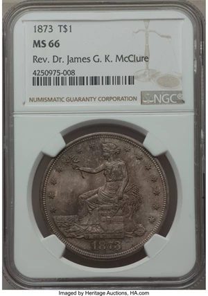 image for: 1873 T$1 MS66 NGC....