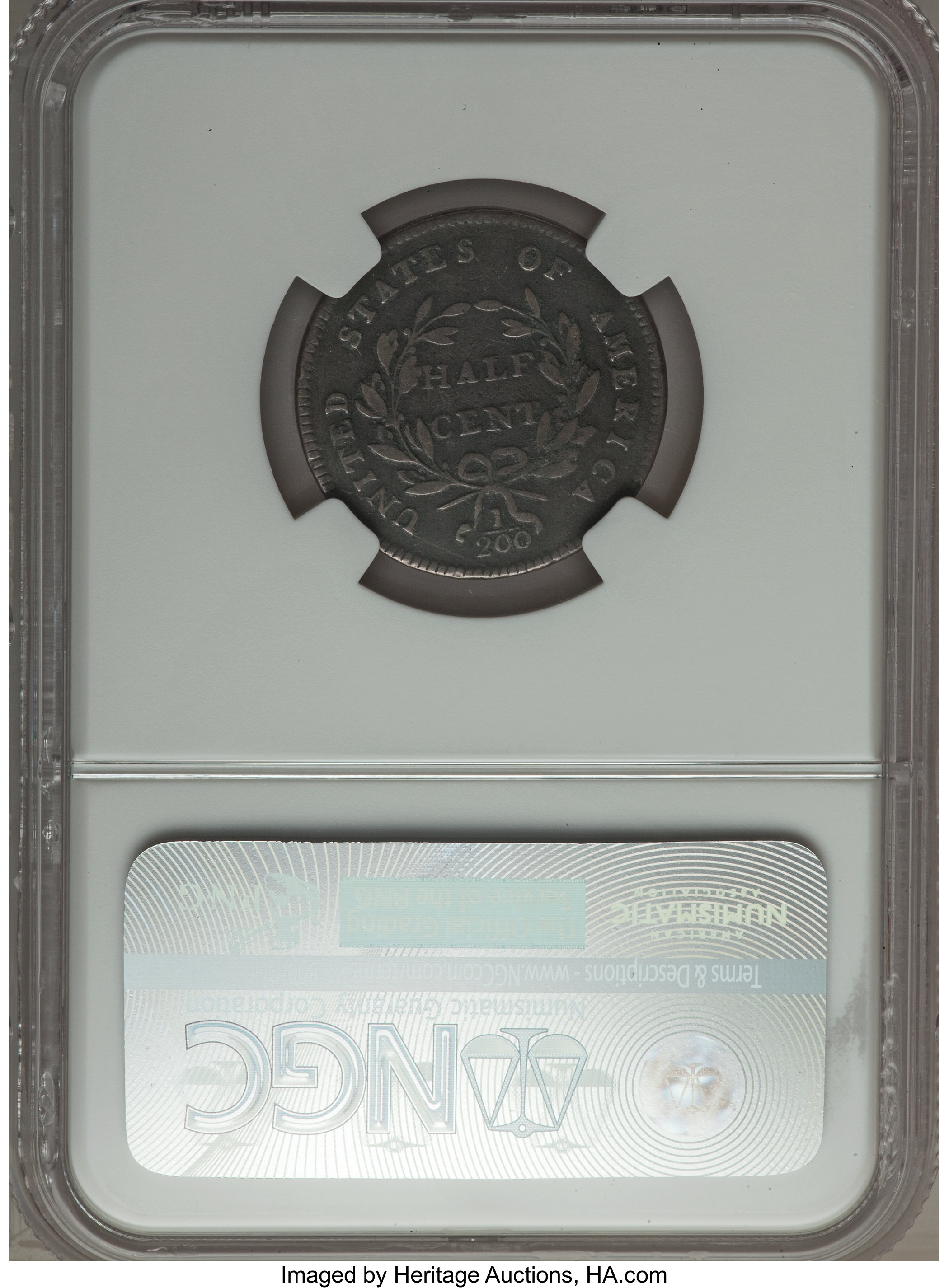 1797 1/2c Plain Edge, Centered Head, C-2 MS BN VG10 BN thumbnail 4