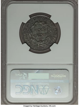 image for: 1829 1C Large Letters, N-2, R.2, AU55 Brown NGC. NGC Census: (1/7). PCGS Population (1/5).From The Rev. Dr. James G. K....