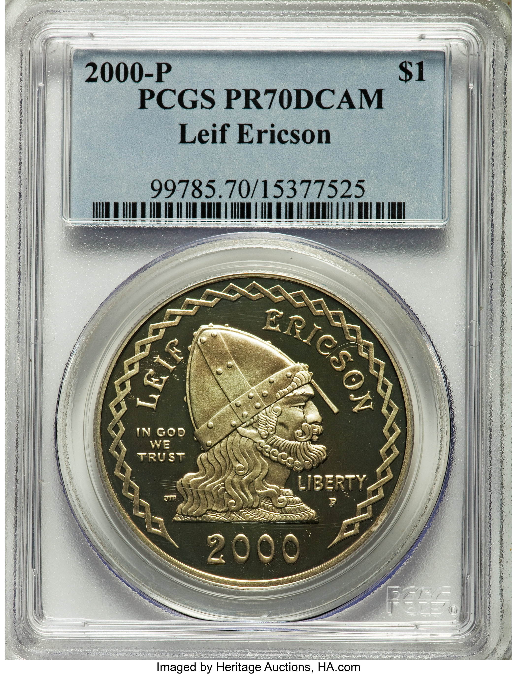 2000-P $1 Leif Ericson PR70 Deep Cameo PCGS. PCGS Population (41). NGC Census: (17). Numismedia Wsl. Price for problem fre...