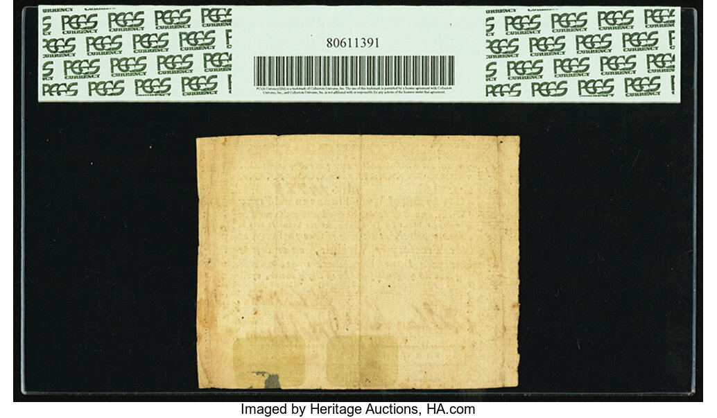 image for: Virginia March 1, 1781 $750 printed on thick laid paper PCGS Apparent Extremely Fine 40....