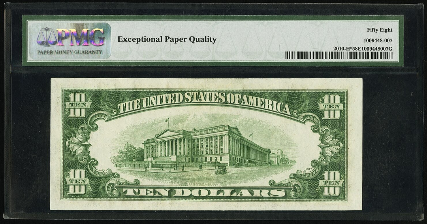 image for: Fr. 2010-H* $10 1950 Wide Federal Reserve Star Note. PMG Choice About Unc 58 EPQ....