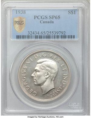 image for: George VI Specimen Dollar 1938