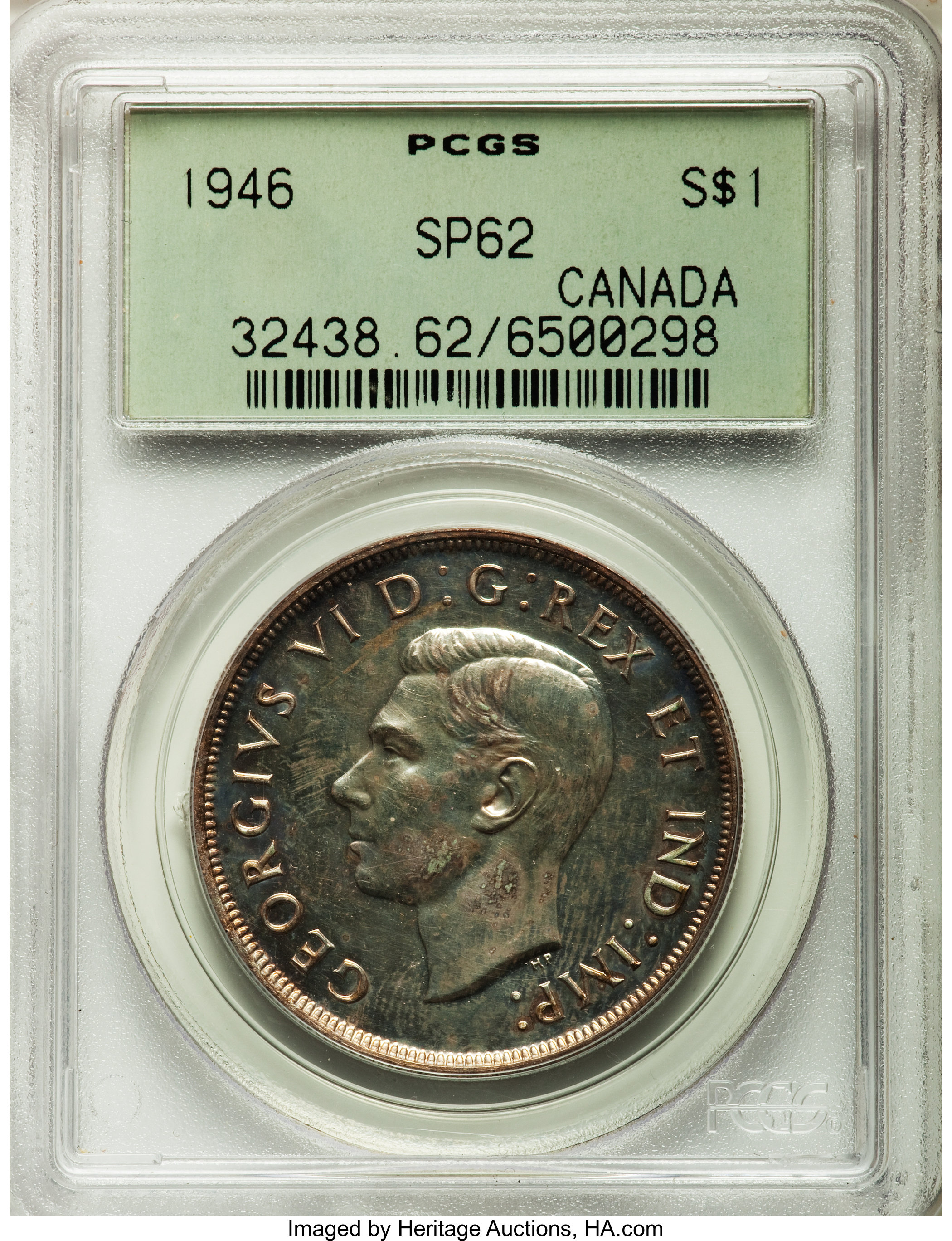 image for: George VI Specimen Dollar 1946 SP62 PCGS