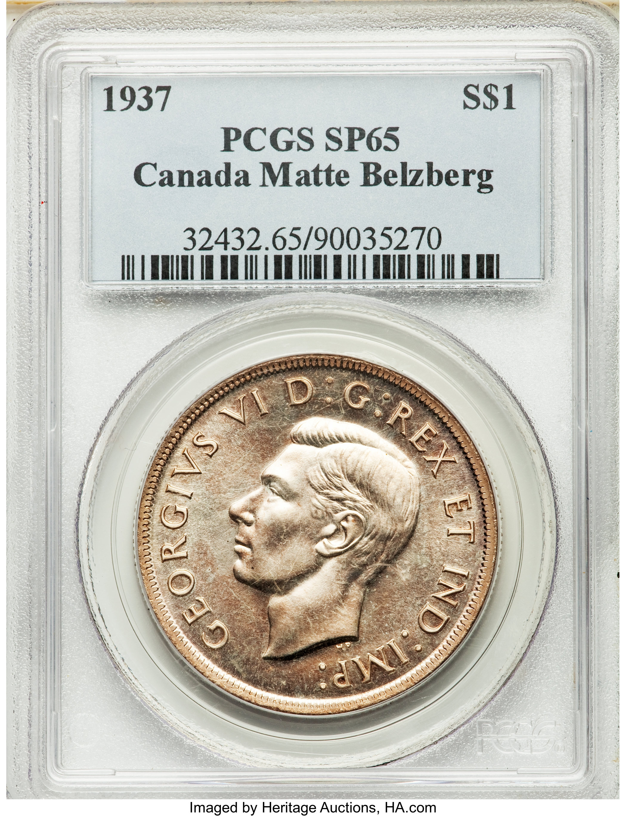 image for: George VI Specimen Dollar 1937 SP65 Matte PCGS