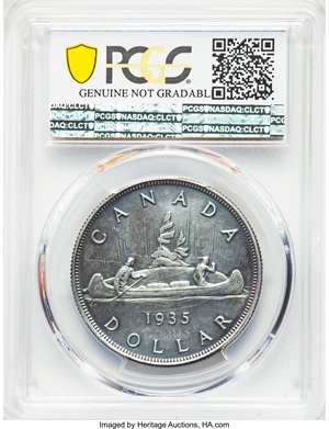image for: George VI Specimen Dollar 1935 UNC Details (Cleaned) PCGS