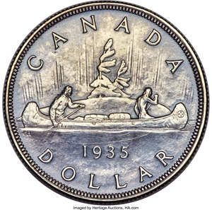 image for: George VI Specimen Dollar 1935 UNC Details (Cleaned) PCGS