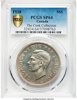 image for: George VI Specimen Dollar 1938 SP64 PCGS