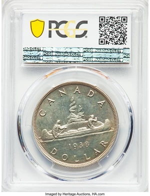 image for: George VI Specimen Dollar 1938 SP64 PCGS