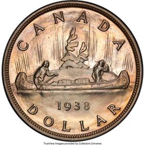 image for: George VI Specimen Dollar 1938 SP64 PCGS