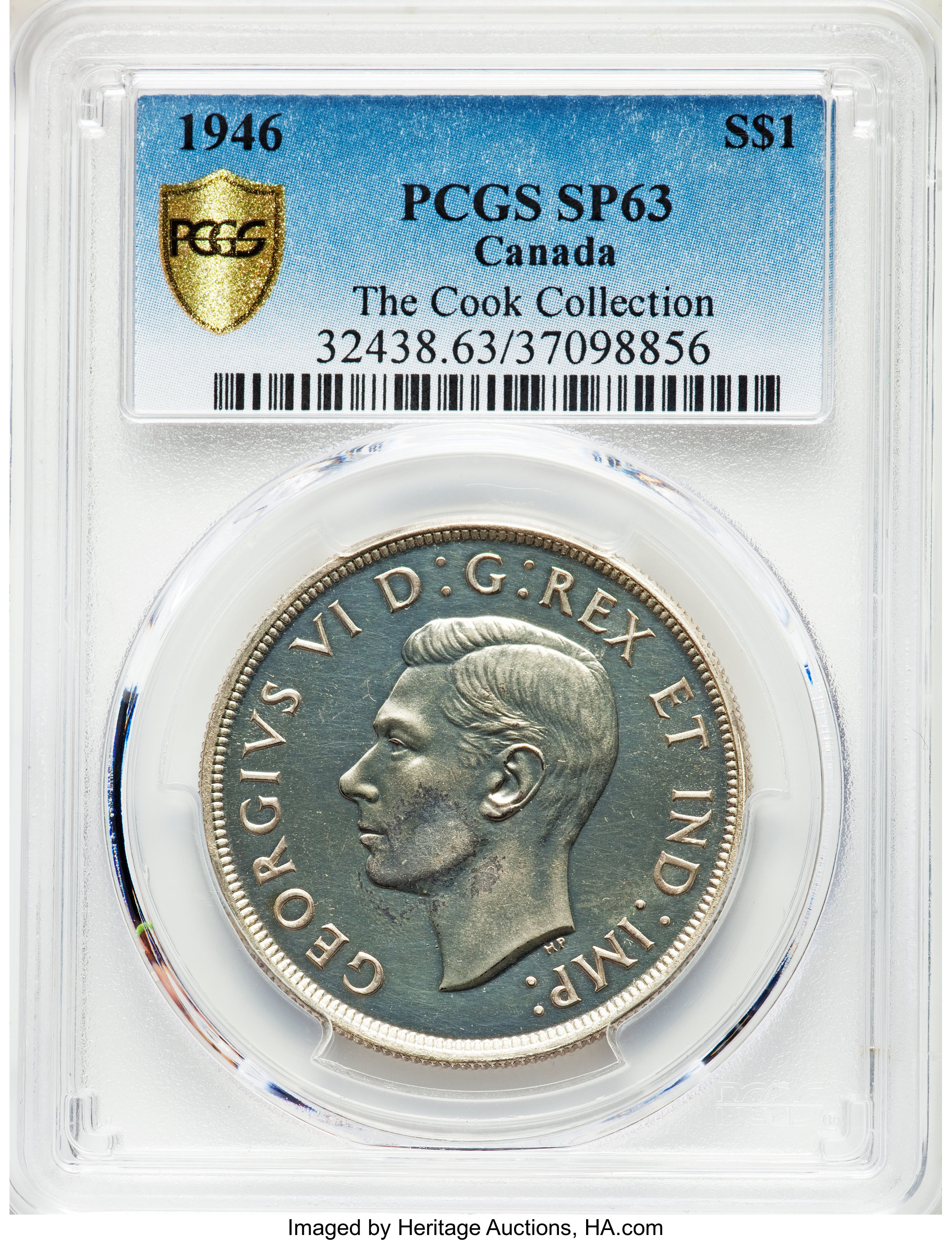 image for: George VI Specimen Dollar 1946 SP63 PCGS