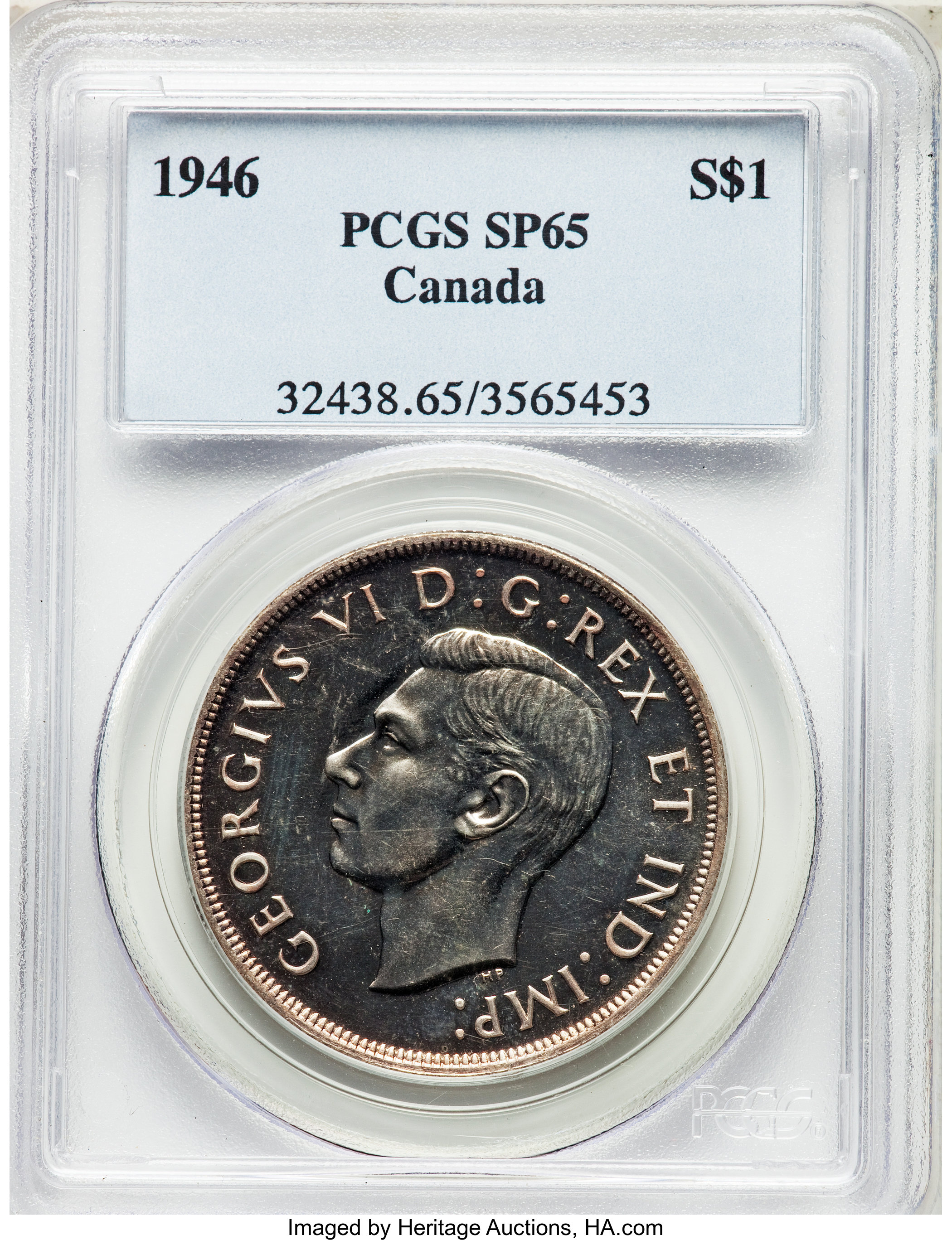 image for: George VI Specimen Dollar 1946 SP65 PCGS