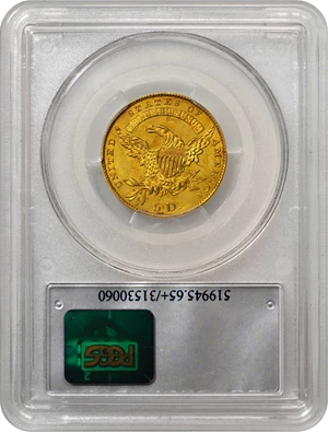 image for: 1829 Capped Head Left Half Eagle. Reduced Diameter. Bass Dannreuther-2. Rarity-7. Mint State-65+ (PCGS).