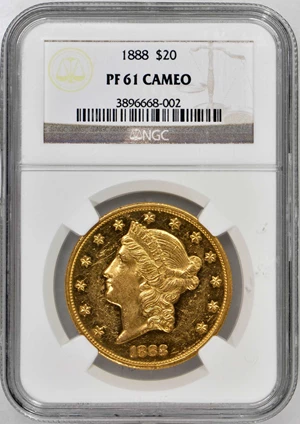 image for: 1888 Liberty Double Eagle. Proof-61 Cameo (NGC).