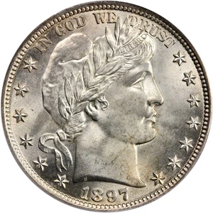 image for: 1897 Barber Half Dollar. MS-66 (PCGS). CAC.