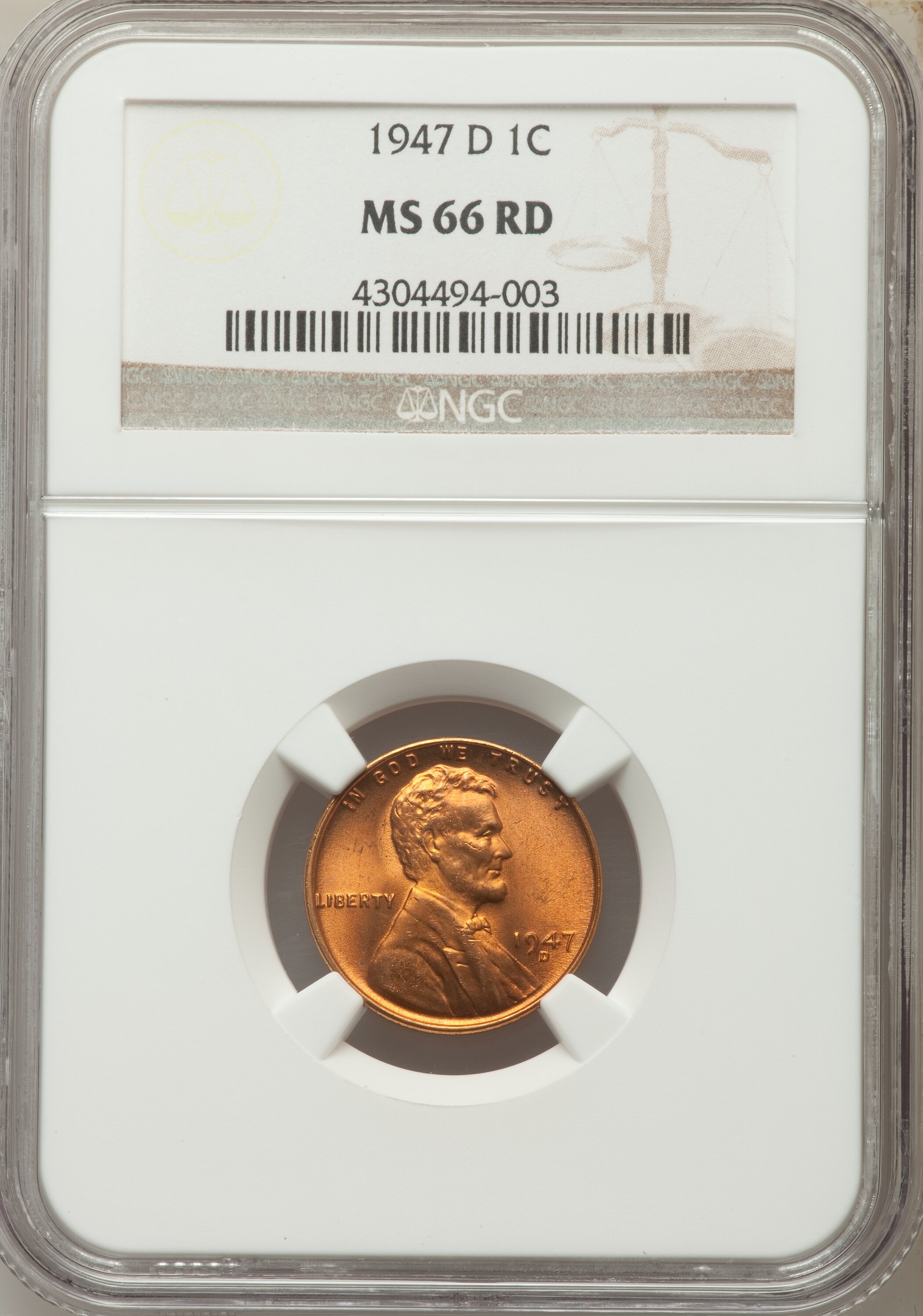 1947-D 1c MS RD MS66 RD CAC thumbnail 24