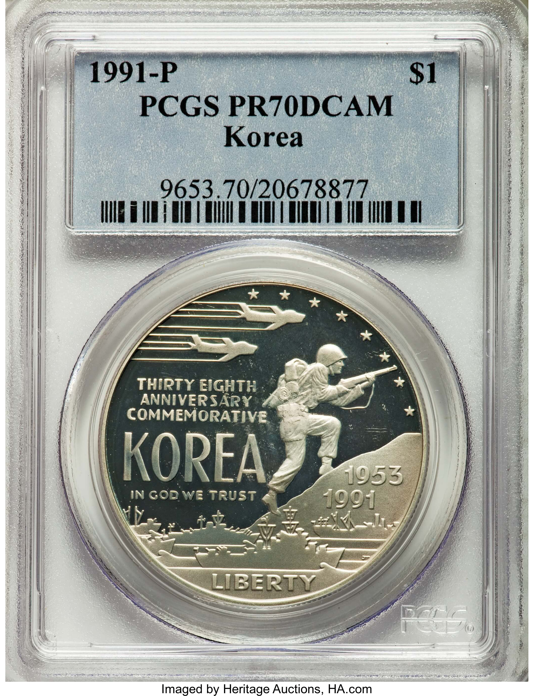 1991-P S$1 Korean War Memorial PR DCAM OGP thumbnail 14