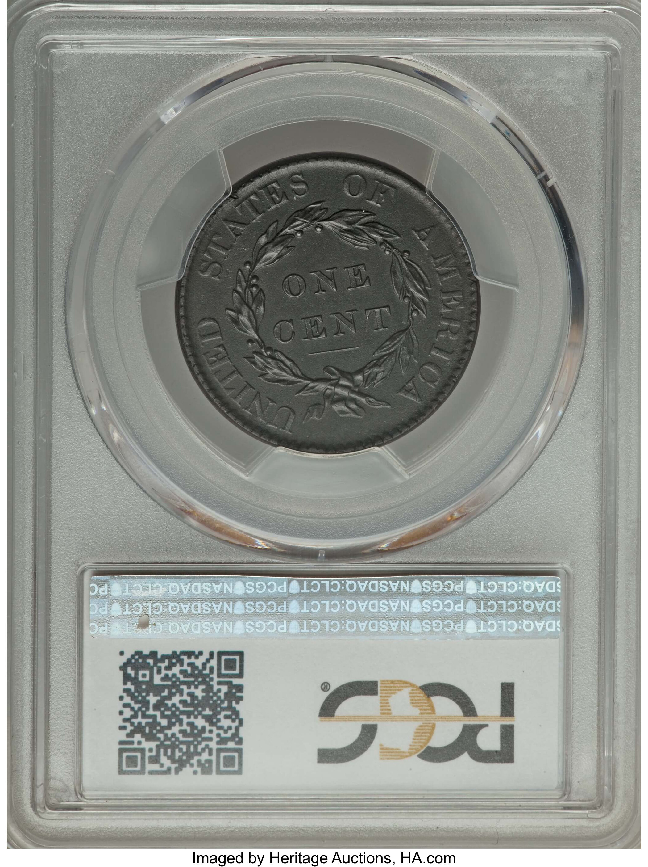 1820 1c Large Date MS BN XF45 BN thumbnail 2
