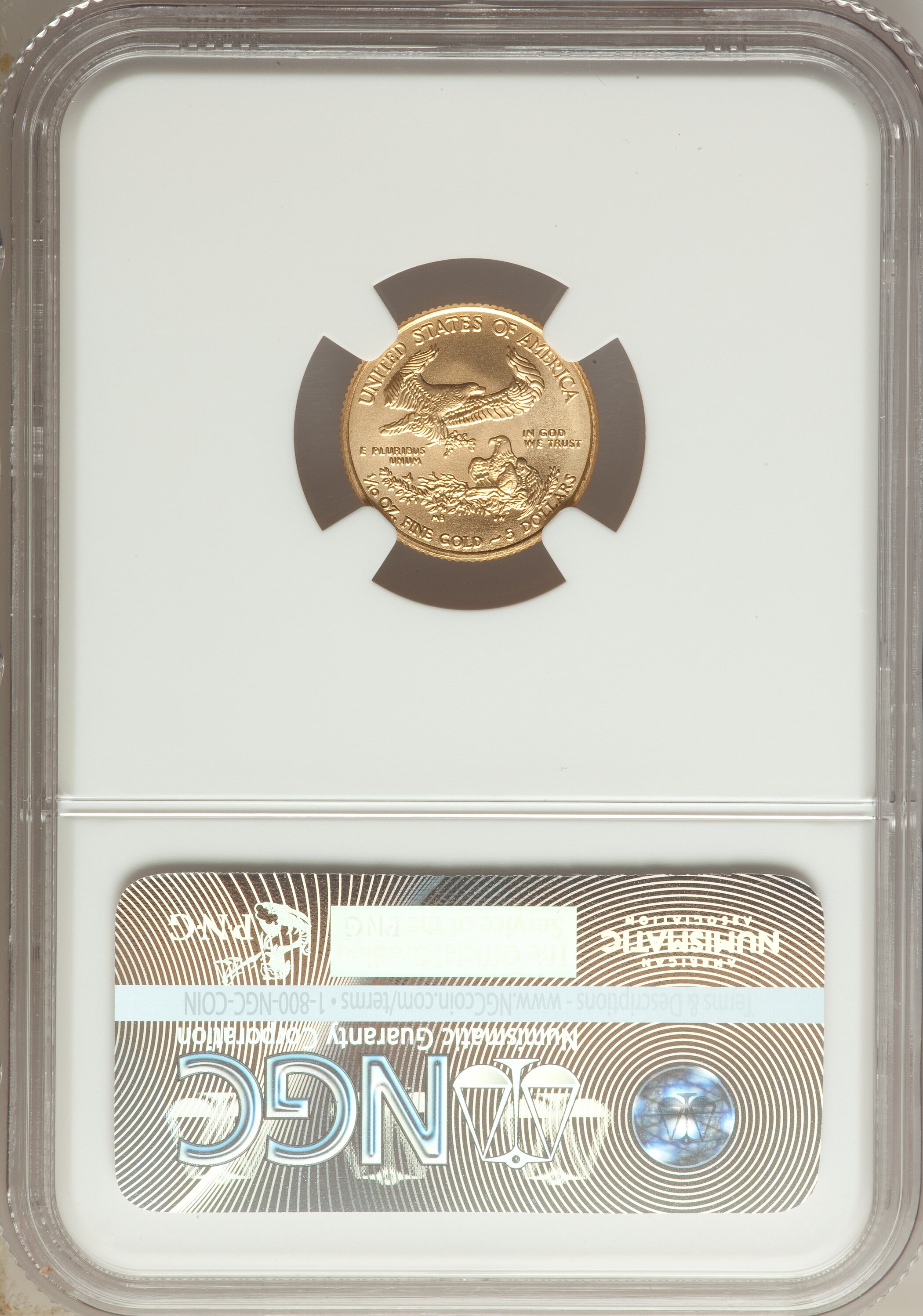 image for: 2012 $5 Tenth Ounce Gold Eagle MS69 NGC. NGC Census: (302/749). PCGS Population (95/5).  Numismedia Wsl. Price for problem ...